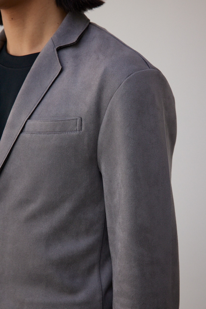 プリマベーラフェイクスウェードジャケット GRY M