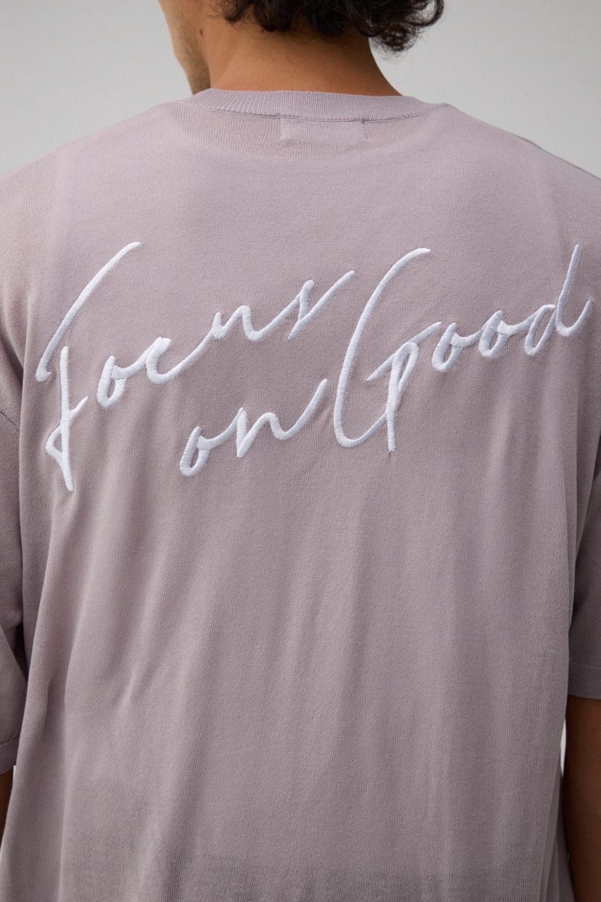 サマーニットグラフィックトップス L/GRY FREE