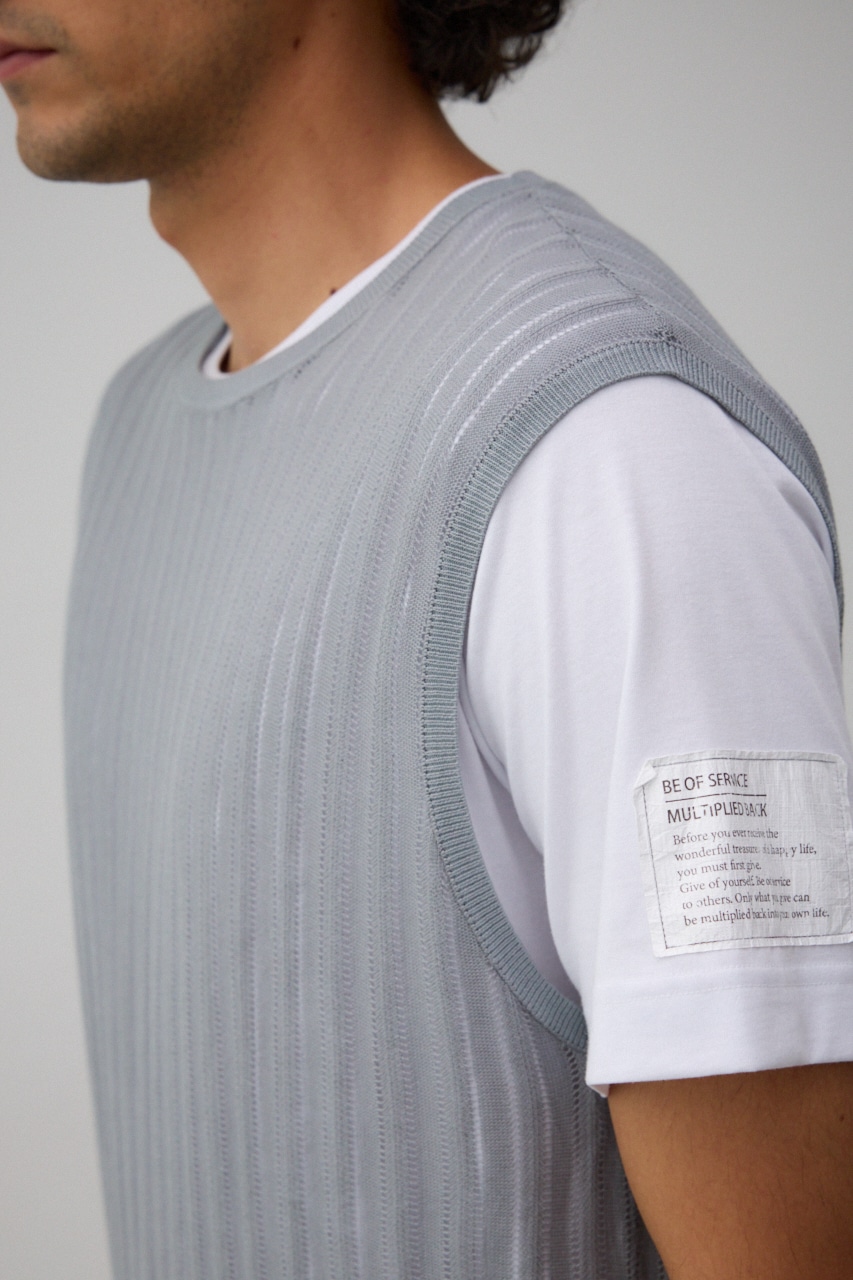 クロシェニットベスト GRY FREE