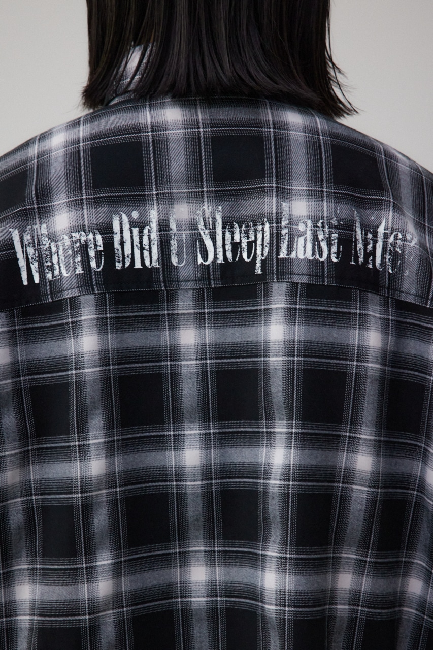 カットオフダメージシャツ 柄BLK FREE