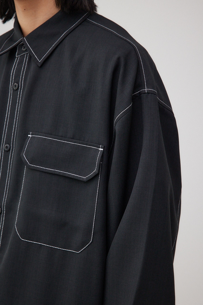 アウトステッチCPOシャツ BLK FREE