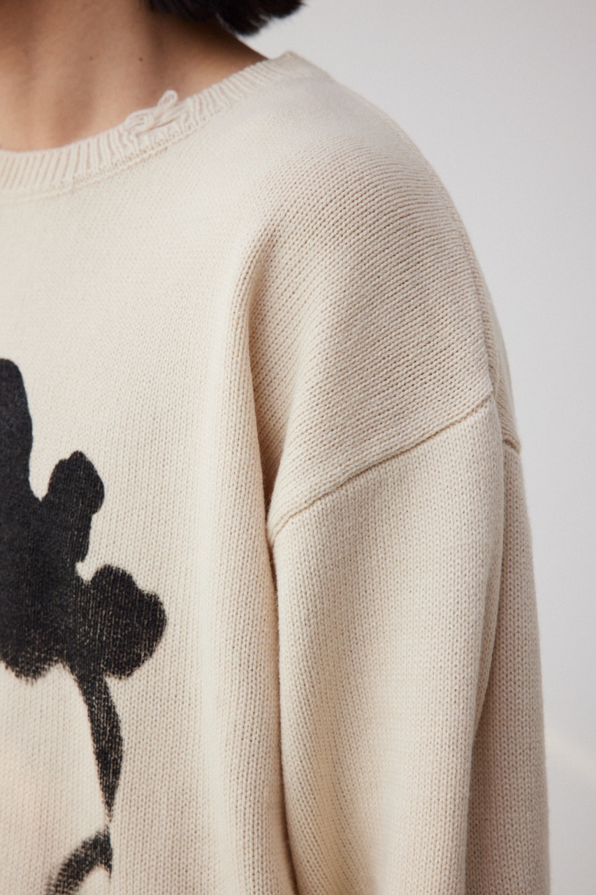 フォトプリントニットトップス IVOY FREE