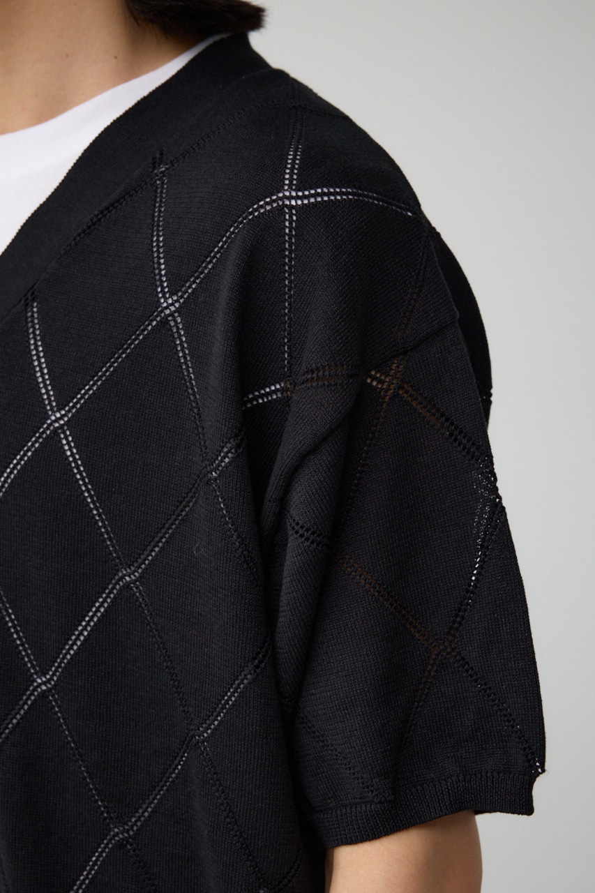 スカシアミレイヤードニット BLK M