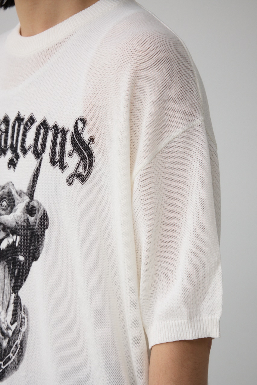 Couragcousプリント半袖ニット IVOY FREE