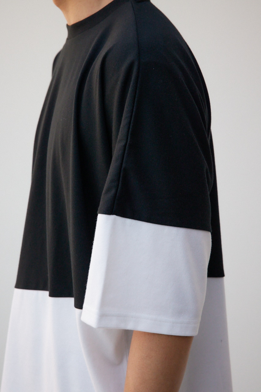 スイッチングバイカラートップス 柄BLK FREE