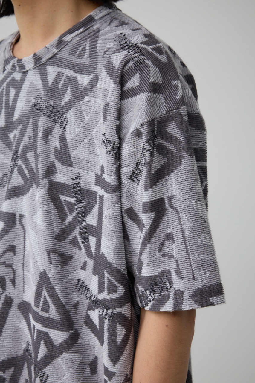 総柄パイルビッグTシャツ 柄WHT FREE