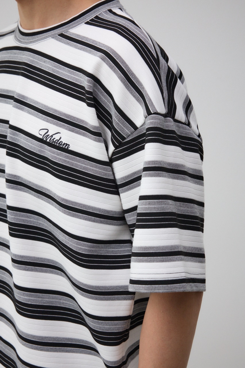 リップルジャガードボーダービッグTEE 柄WHT FREE