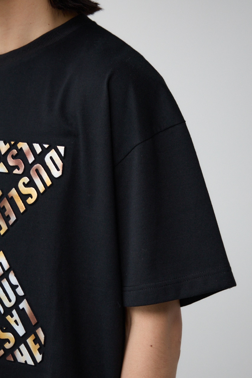 ブロンズエンボス半袖TEE BLK FREE