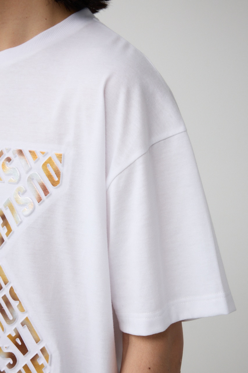 ブロンズエンボス半袖TEE WHT FREE