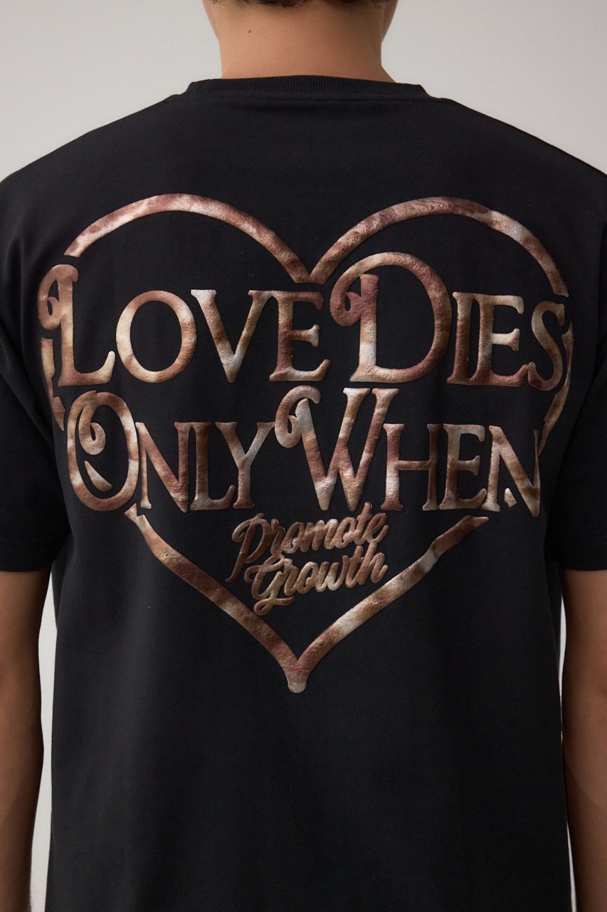 ハートゴールド発泡プリントTEE BLK L