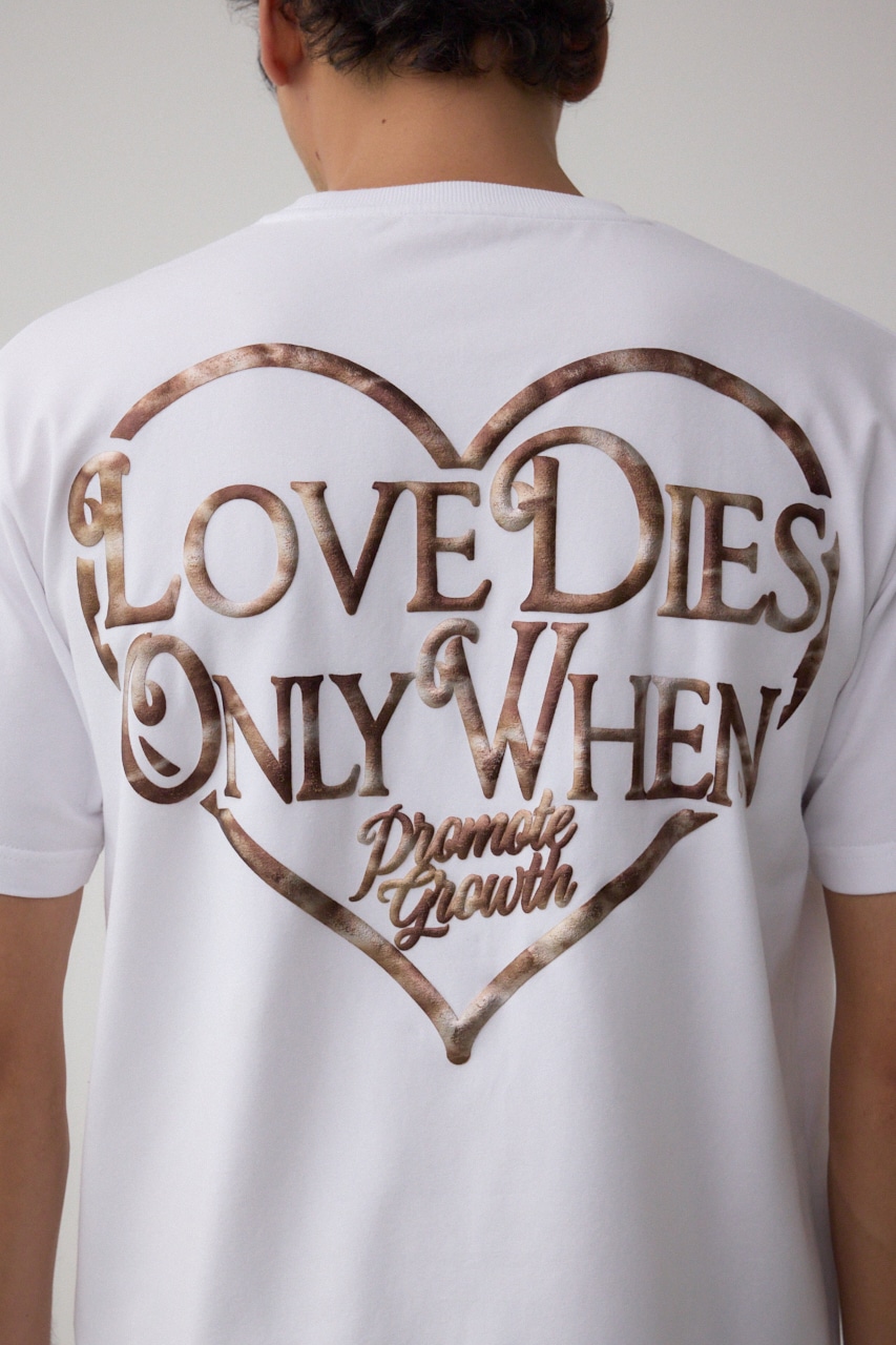 ハートゴールド発泡プリントTEE WHT L