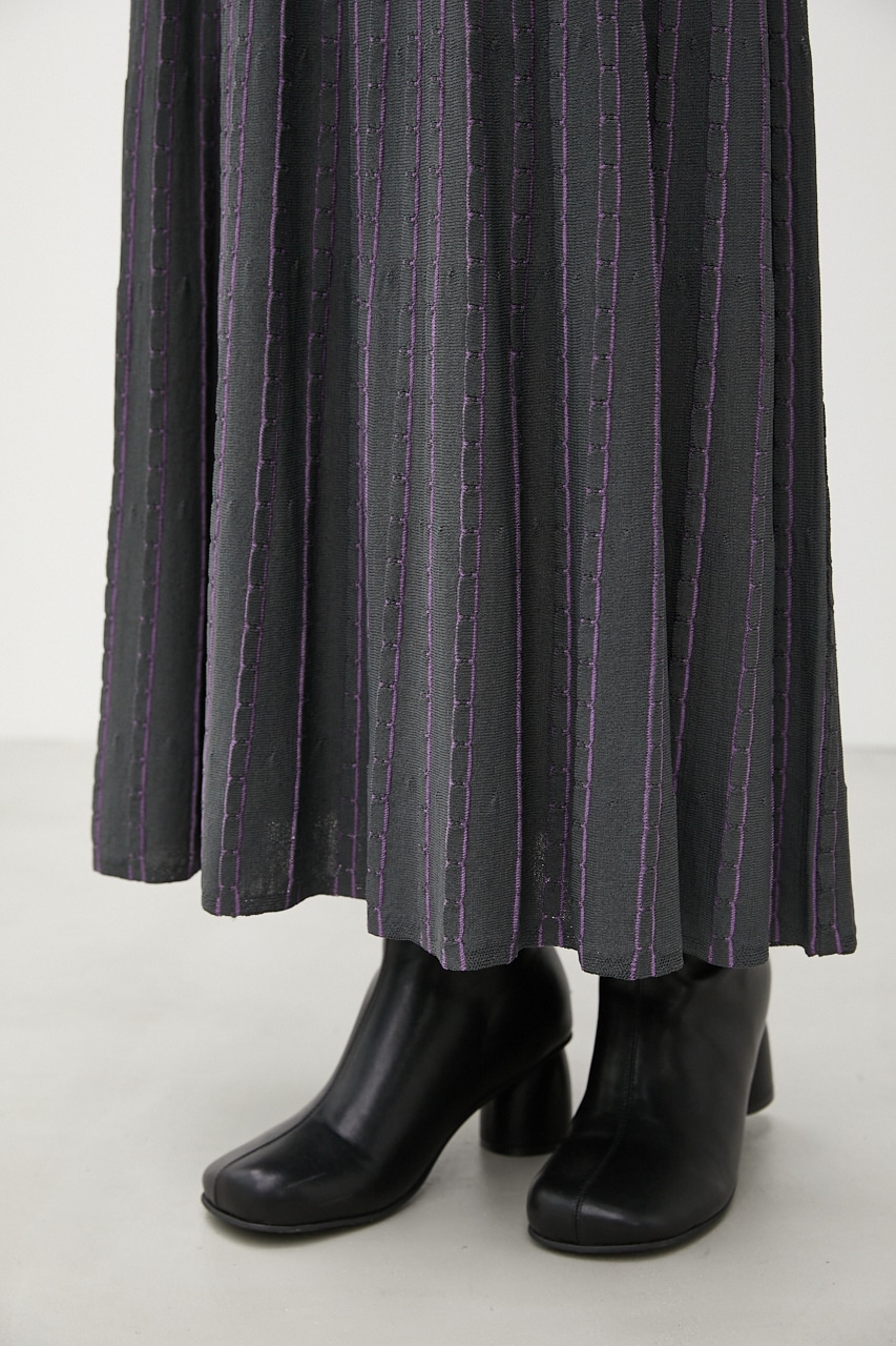 crie conforto 配色タックボーダーニットスカート (スカート(ミディアム) |SHEL'TTER WEBSTORE