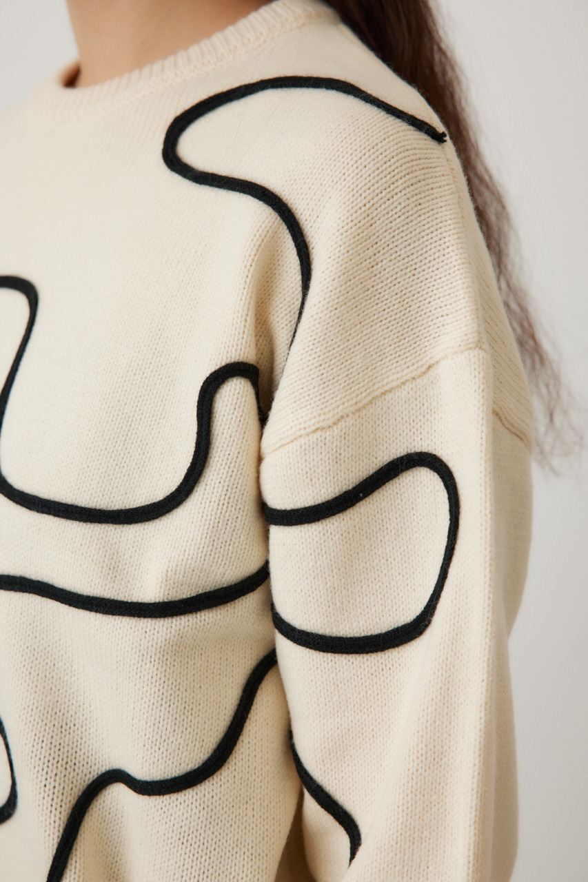 コードエンブロイダリーニット O/WHT FREE