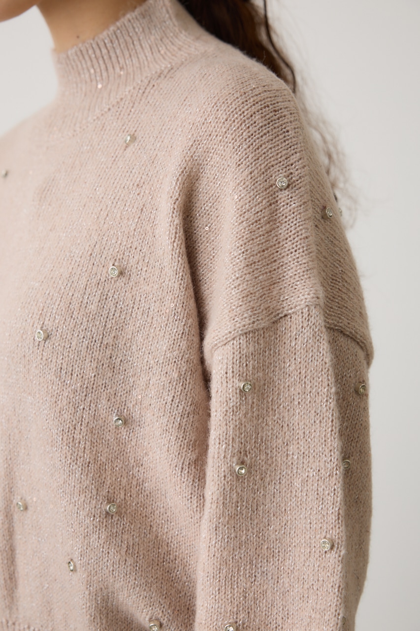 ラインストーンニット L/PNK FREE