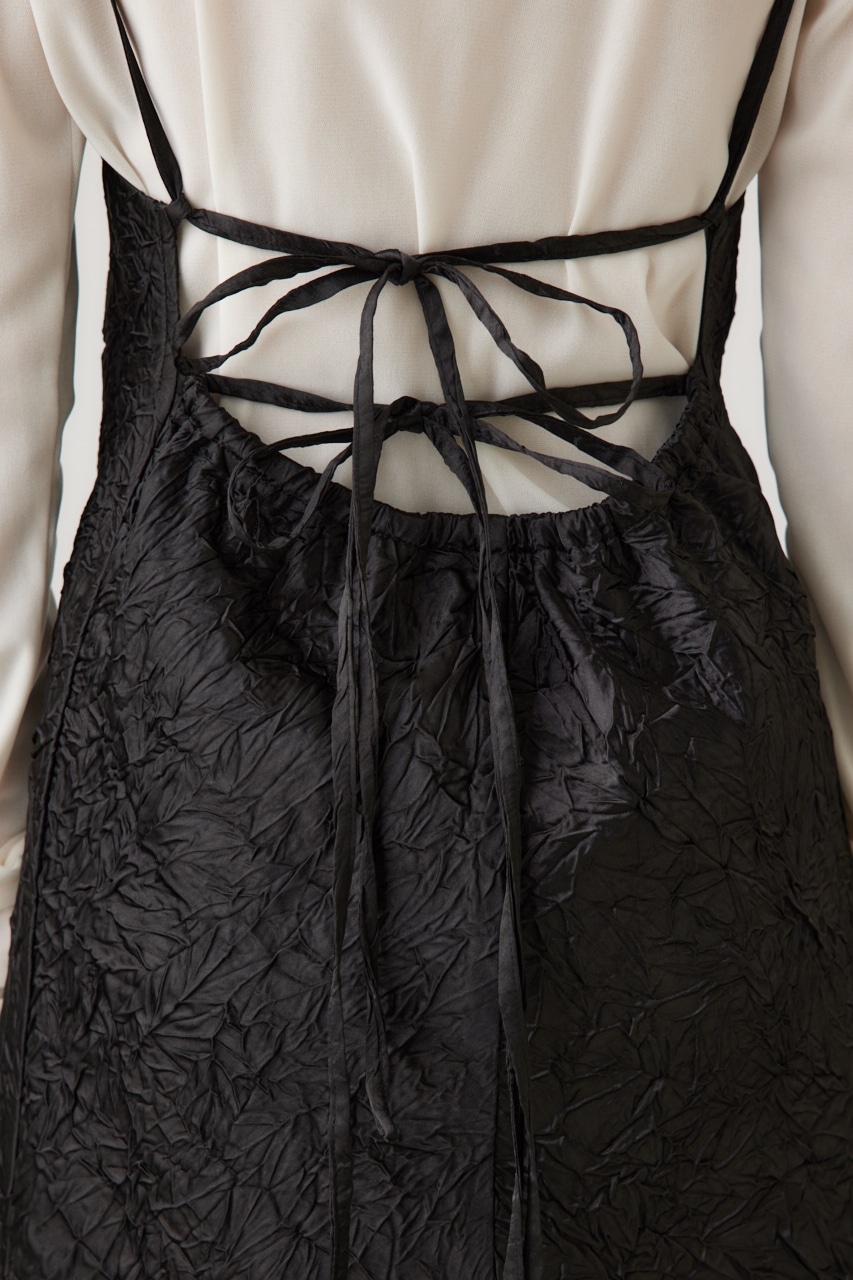 ワッシャーサテンキャミワンピース BLK S