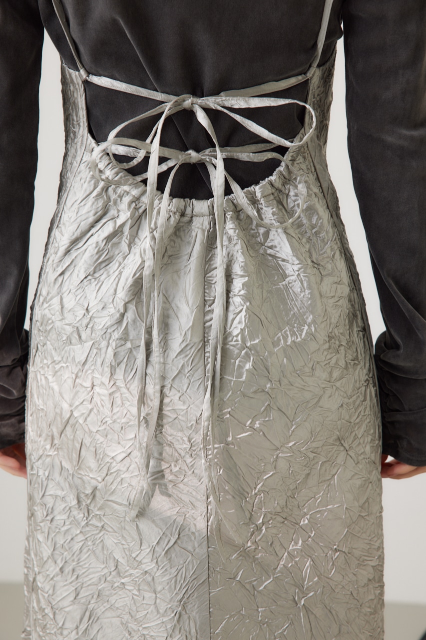 ワッシャーサテンキャミワンピース SLV M