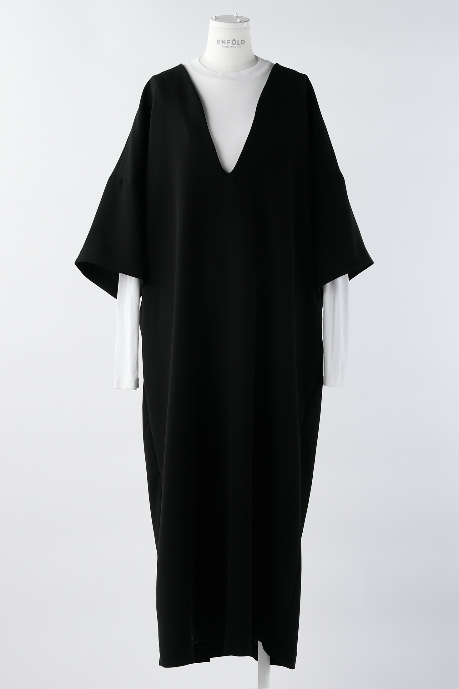 【完売品】ENFOLD COCOON LAYERED DRESS 38 ブラック