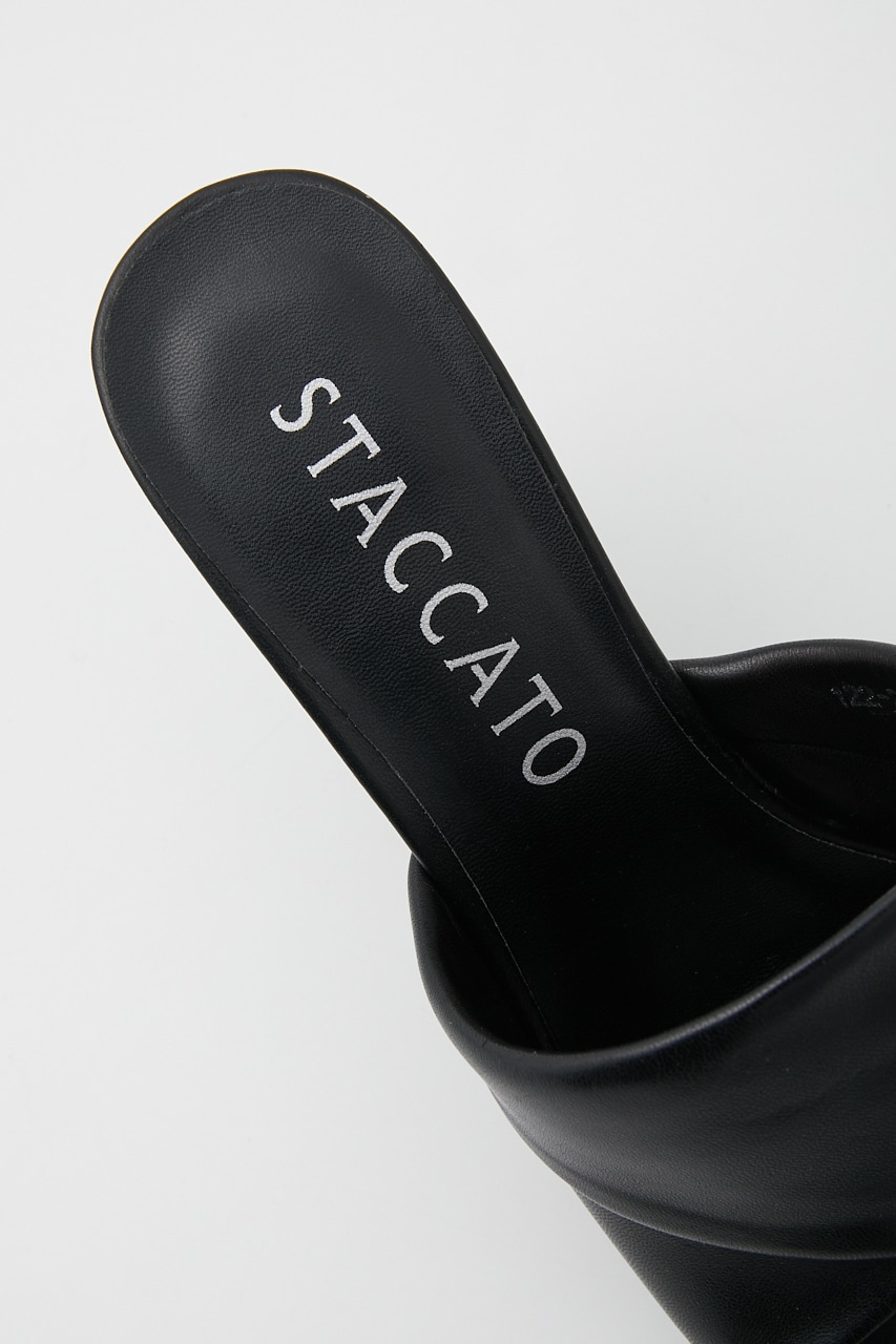 ノーヴァスクエアヒールサンダル BLK 23.5cm