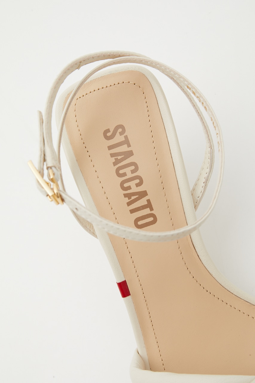 パッファーアンクルストラップサンダル WHT 22.0cm