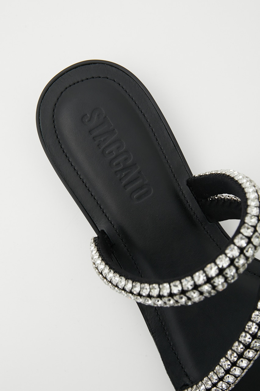 クリスタルクロスループフラット 柄BLK 24.0cm