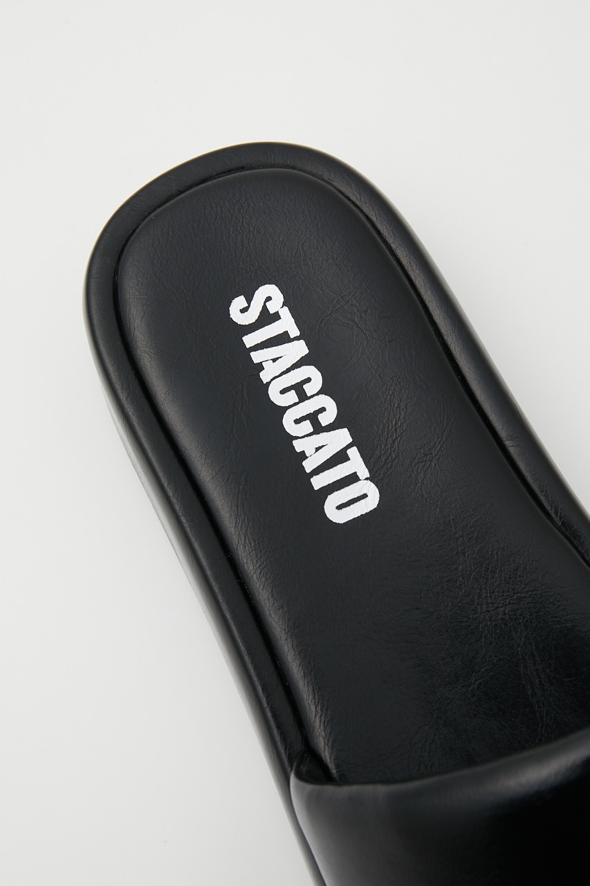 ラウンディッシュスリッパサンダル BLK 24.0cm