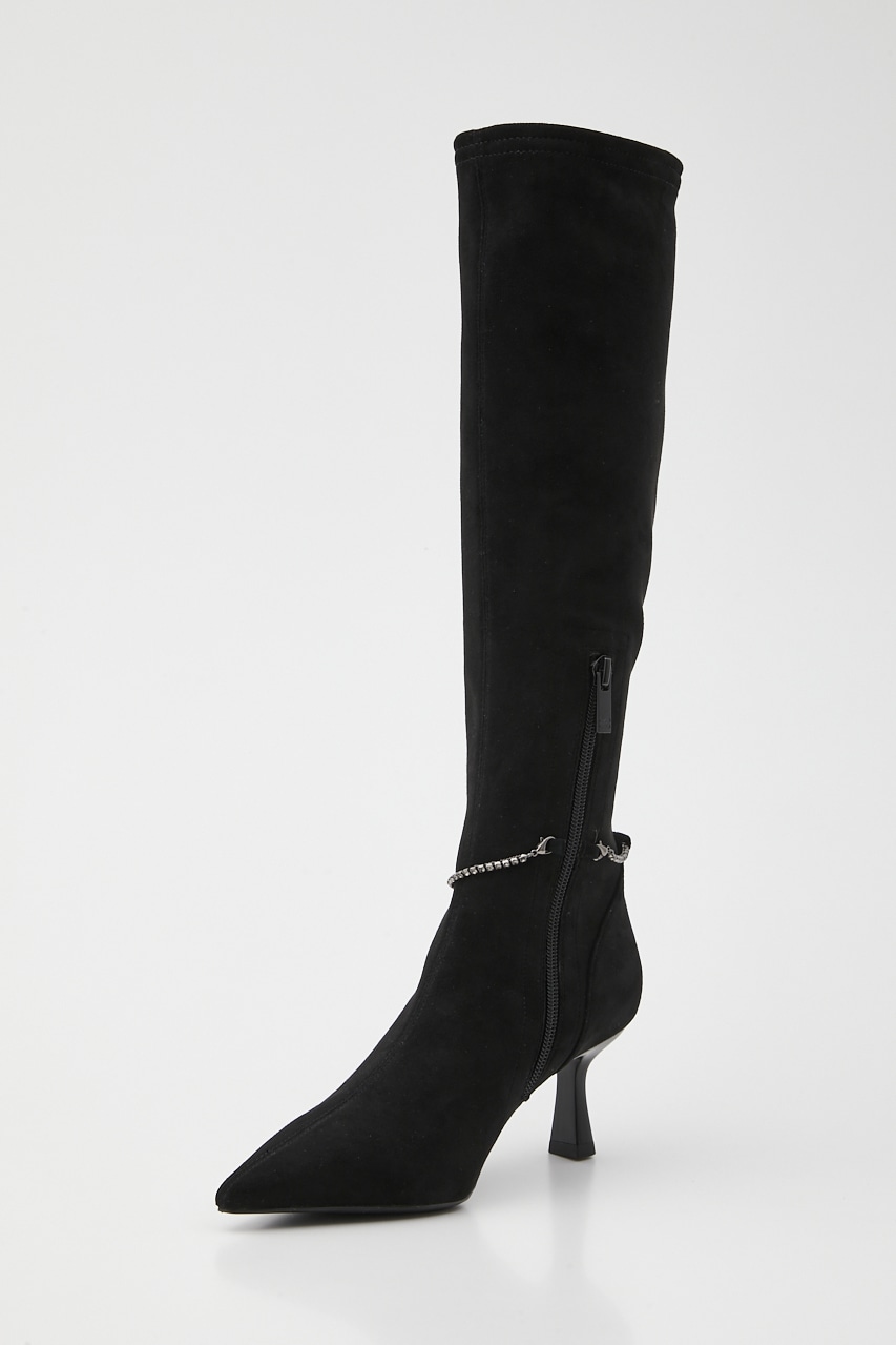 ラリアピンヒールニーハイブーツ BLK 23.0cm
