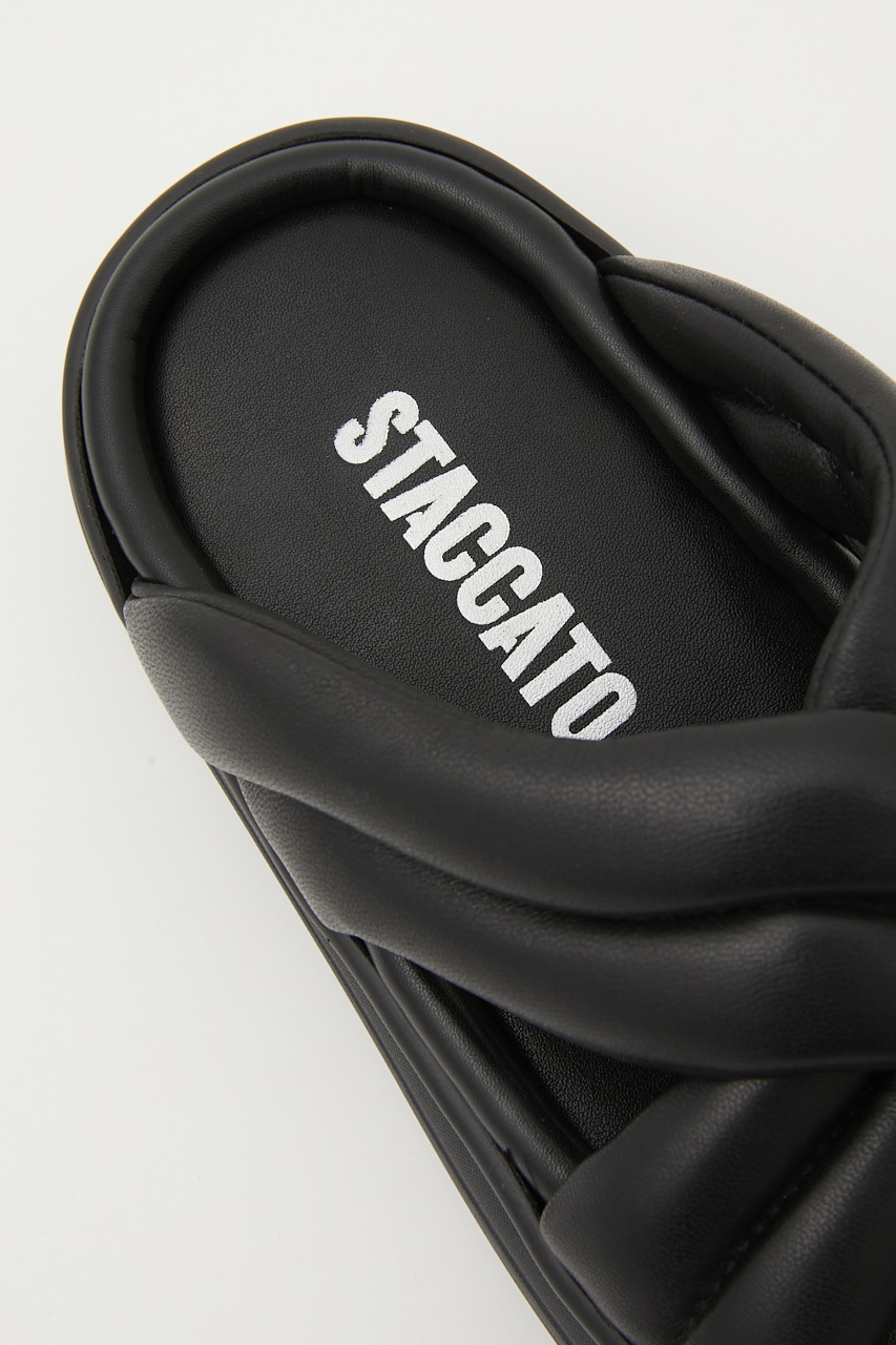 パファーライトクロスサンダル BLK 24.0cm