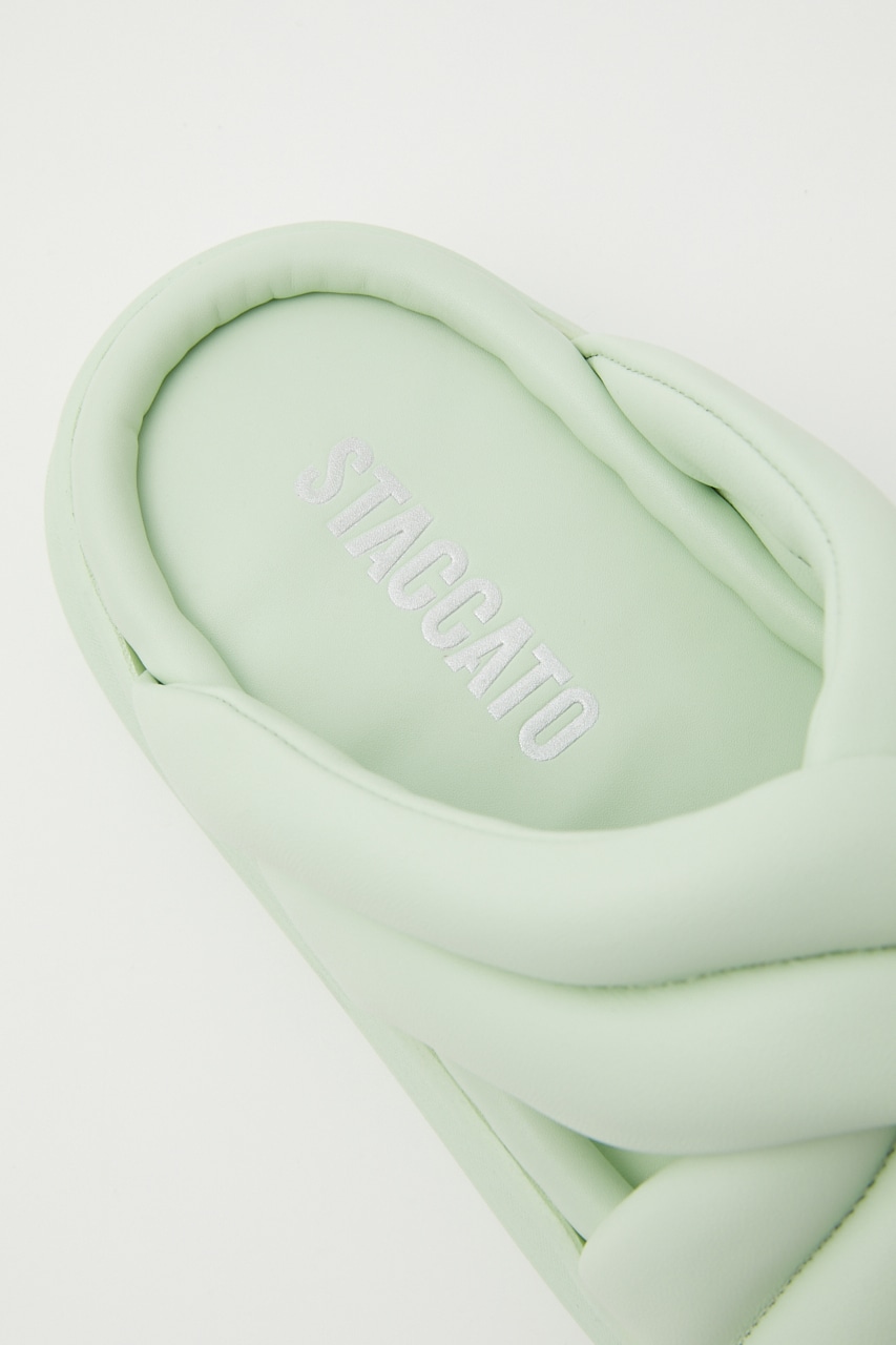 パファーライトクロスサンダル GRN 22.0cm