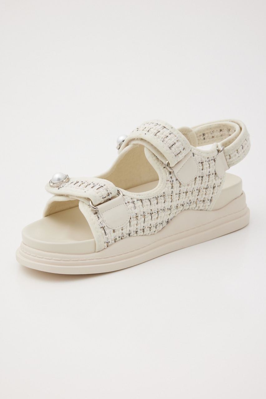 1880　スタッカート　STACCATO 　サンダル　パール　極美品　23.5 楽天市場】【SALE／12%OFF】ツイードパールデコWベルトスポサン