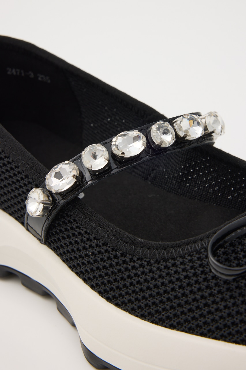 メリージェーンコンビスリッポン BLK 24.0cm