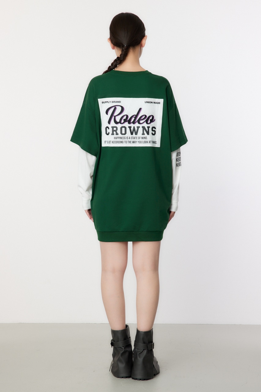 フェイクレイヤードスウェットワンピース D/GRN FREE