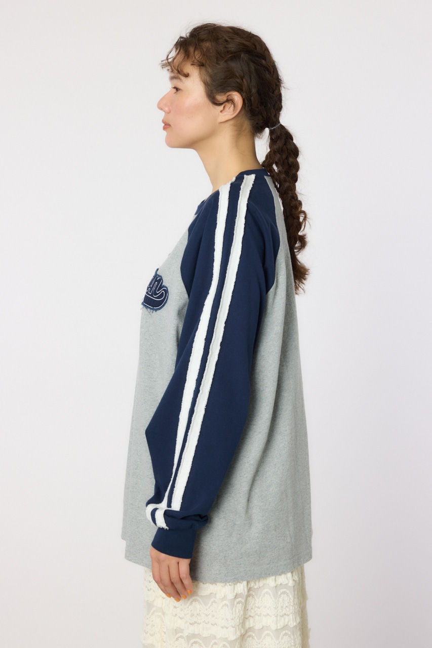 【UNISEX】ラインHOUSTON ロングスリーブTシャツ 柄GRY FREE