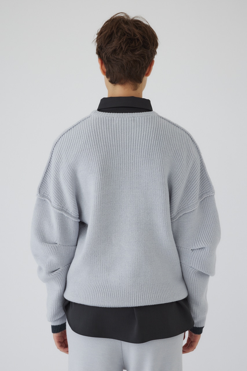 【LIMITED SALE】4type oversized knit tops L/GRY FREE