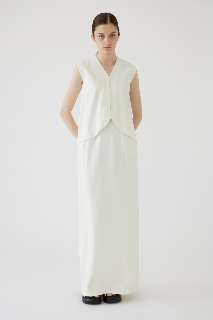 Linen mix vest tops WHT 36