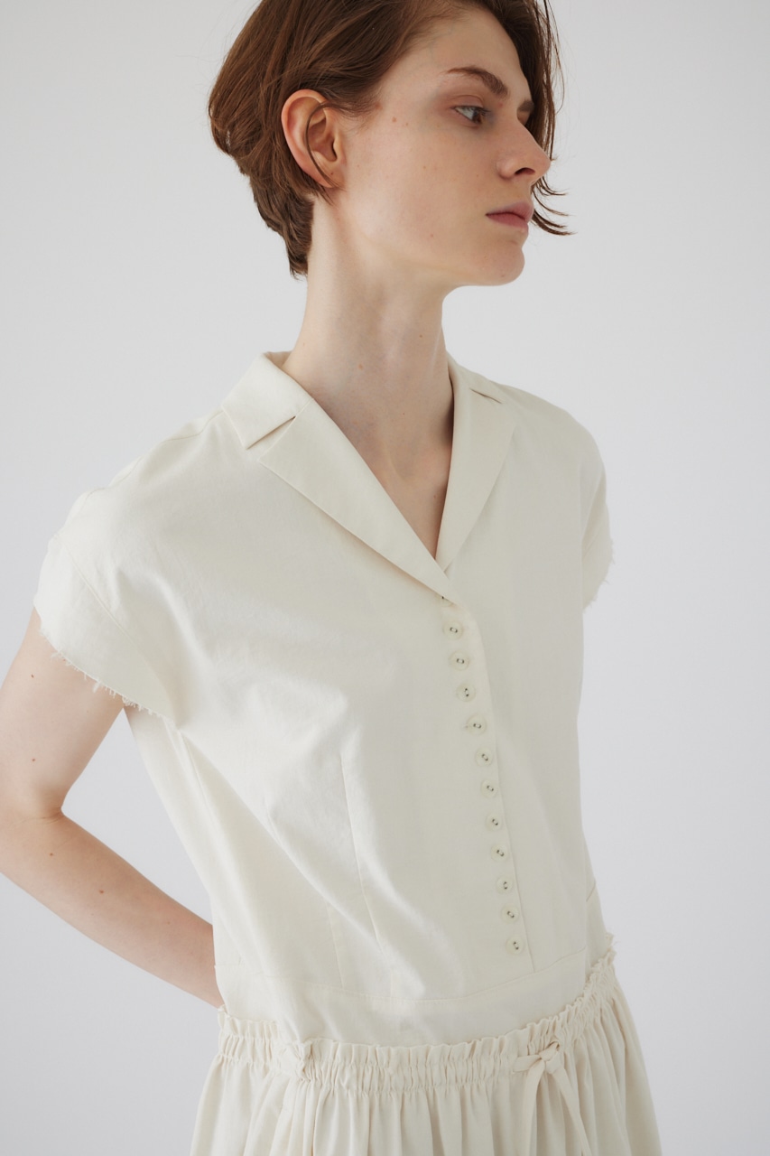 Waist narrow long dress O/WHT 36