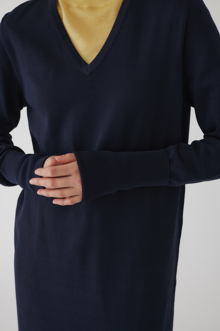 【LIMITED SALE】Fringe flare dress NVY 36