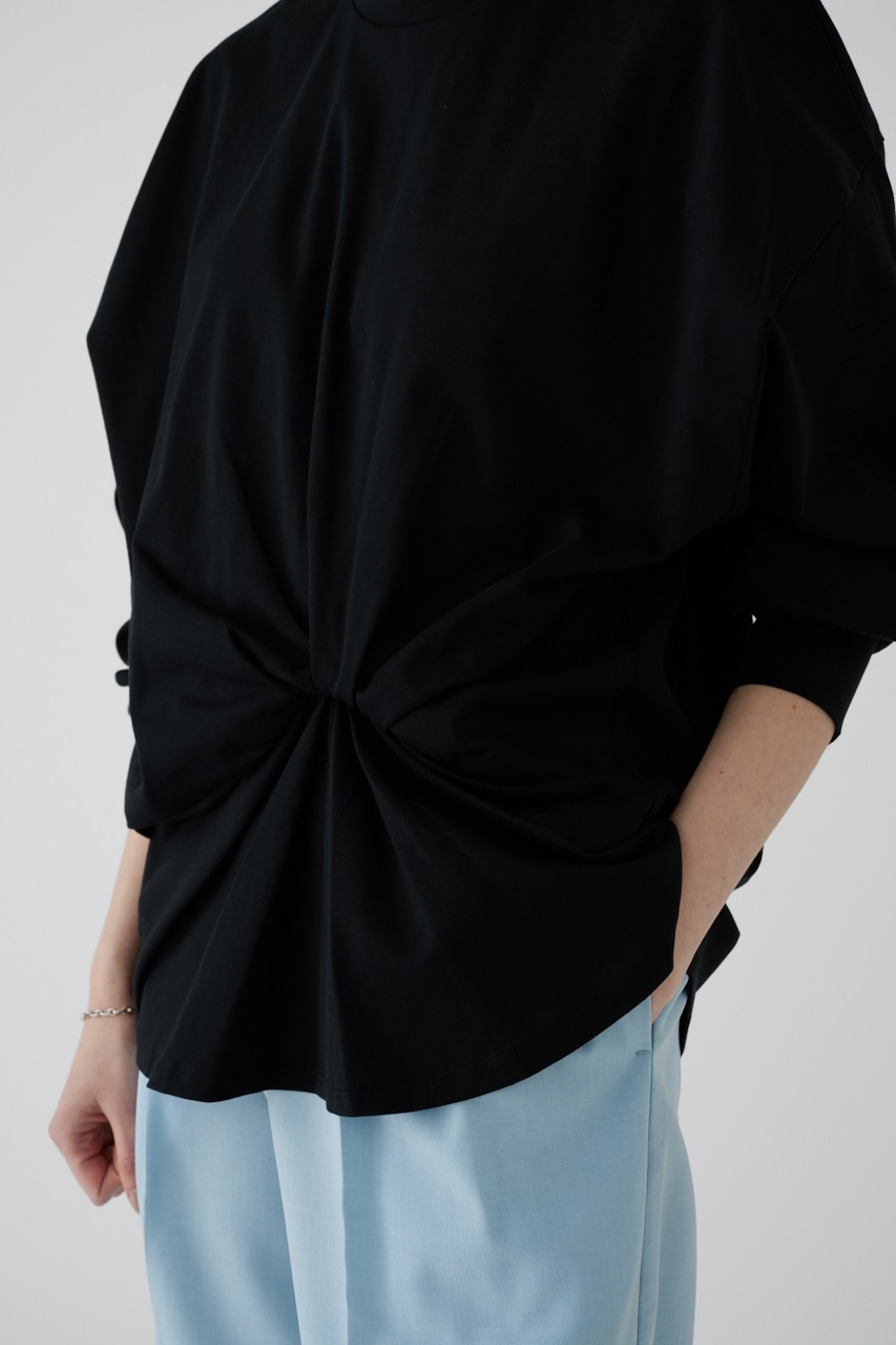 【LIMITED SALE】Front twist cut tops BLK FREE