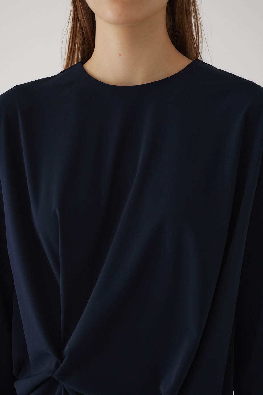 【LIMITED SALE】Asymmetry drape dress NVY 38