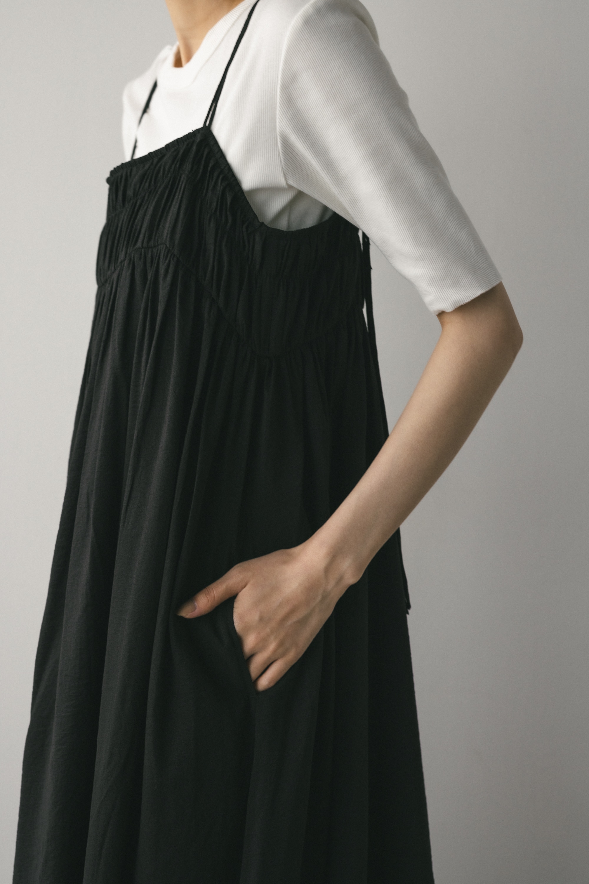 STYLEMIXER | シャーリングギャザーキャミワンピース  