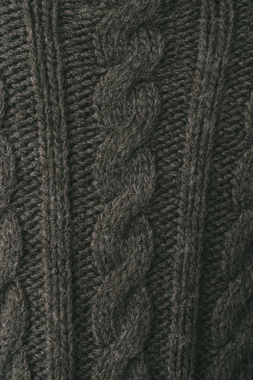 ケーブルニュアンススリーブニット GRY FREE