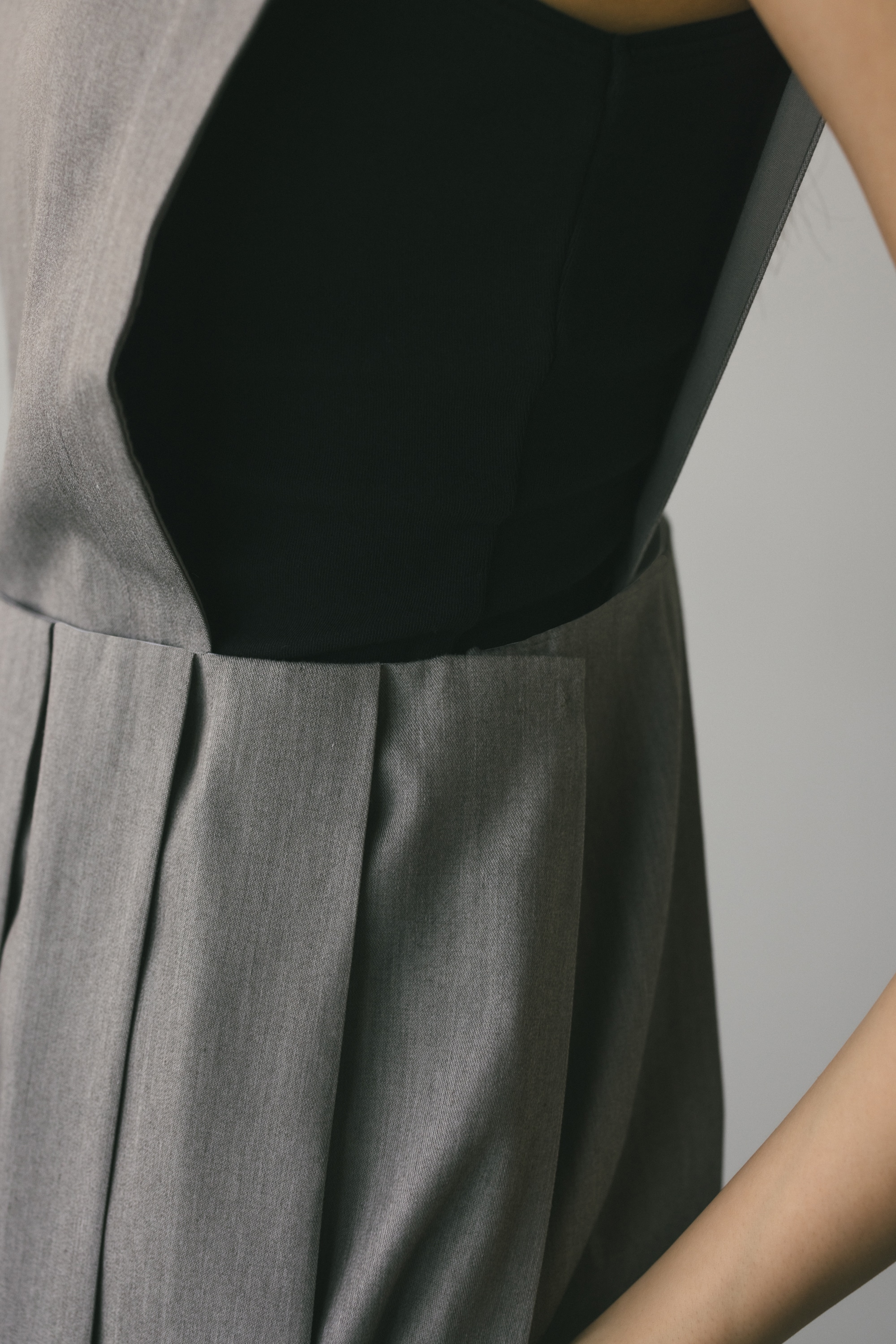 2WAYサイドオープンワイドプリーツスカート GRY S