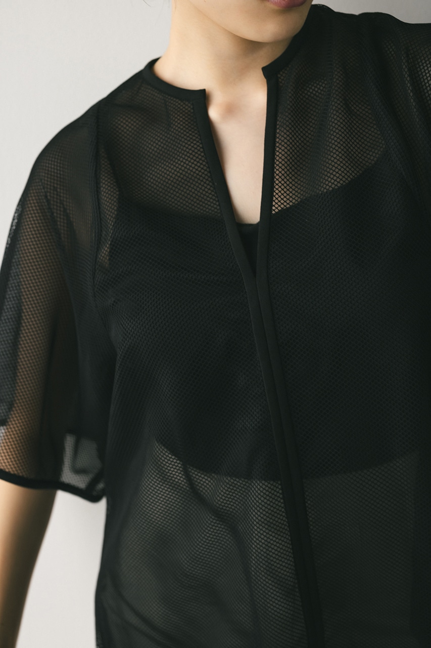 パイピングメッシュトップ BLK FREE