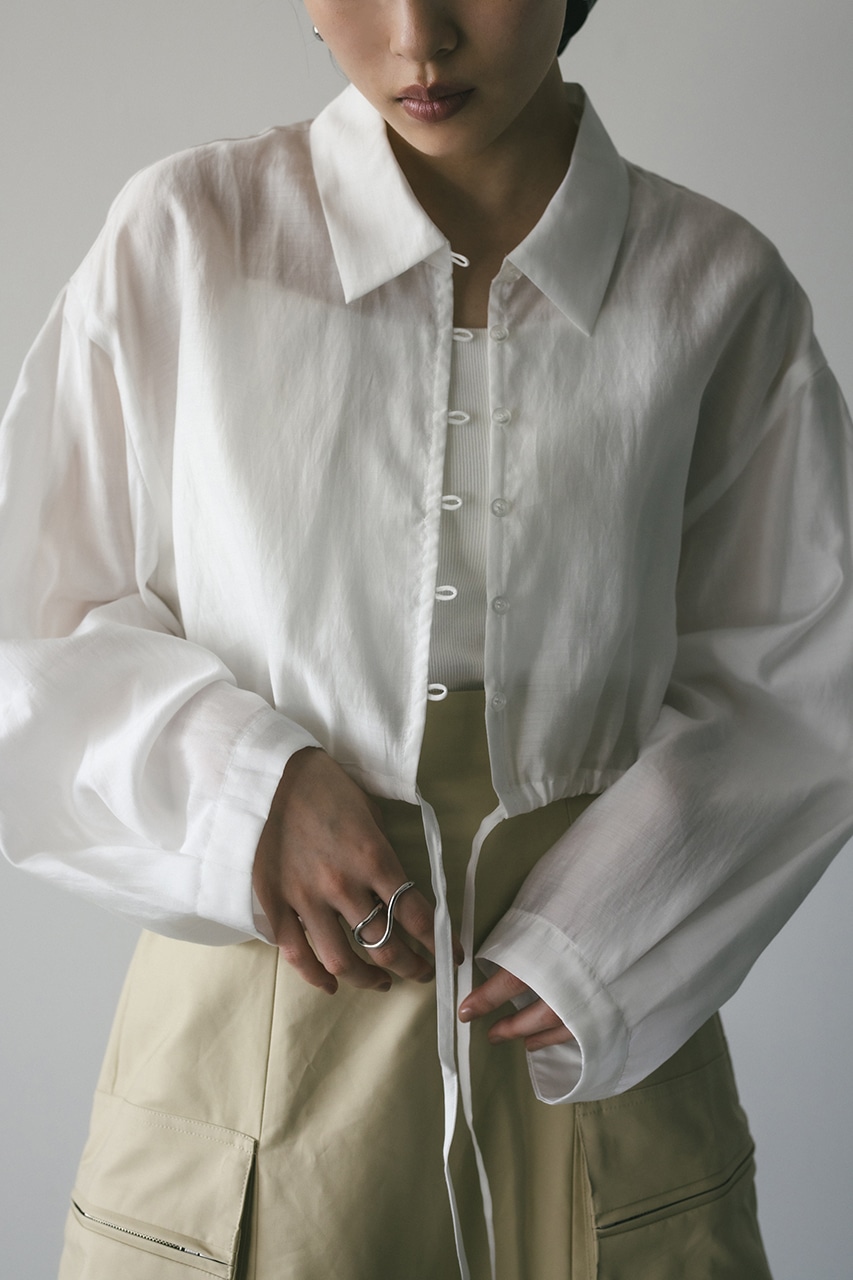 ショートシアーシャツ WHT FREE