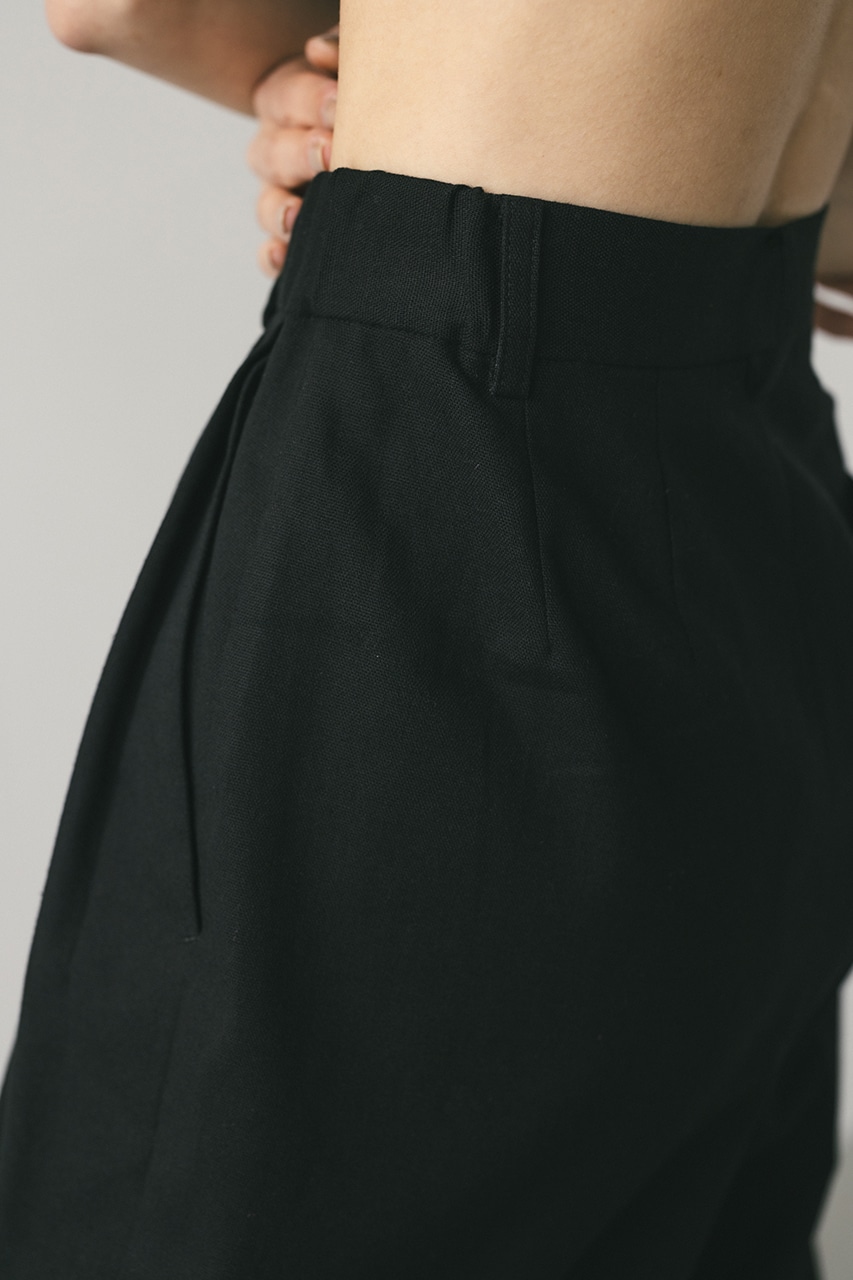 リネンミックスタックパンツ BLK M