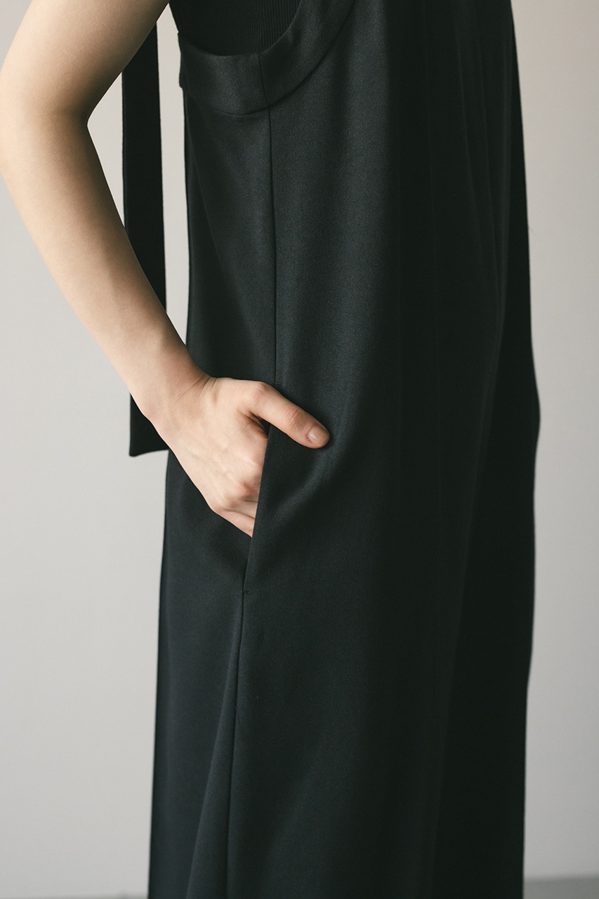 スクエアネックロンパース BLK S