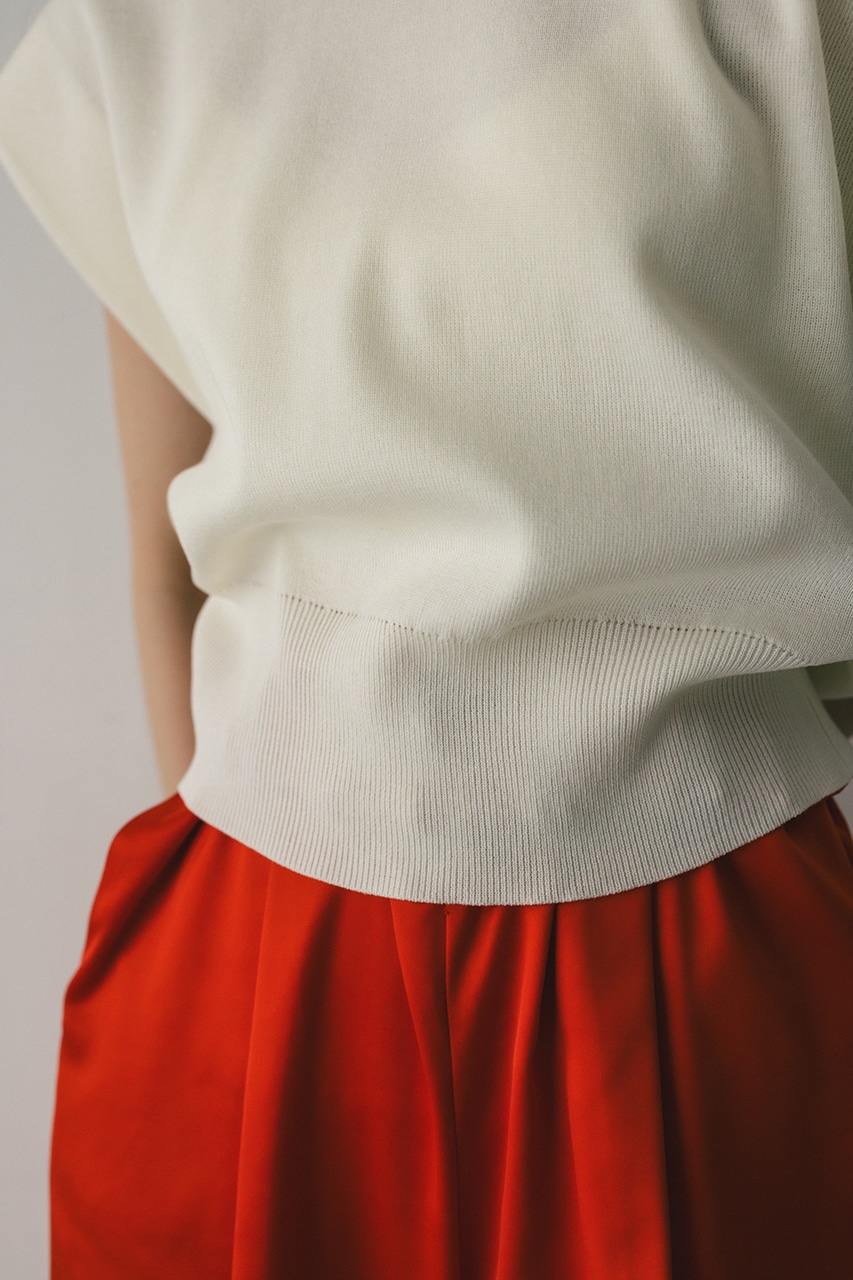 ショルダータックショートニット WHT FREE