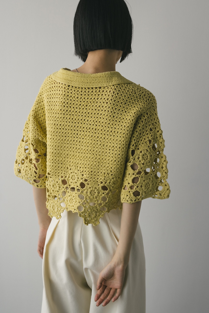 ハンドメイドクロシェニット LIME FREE