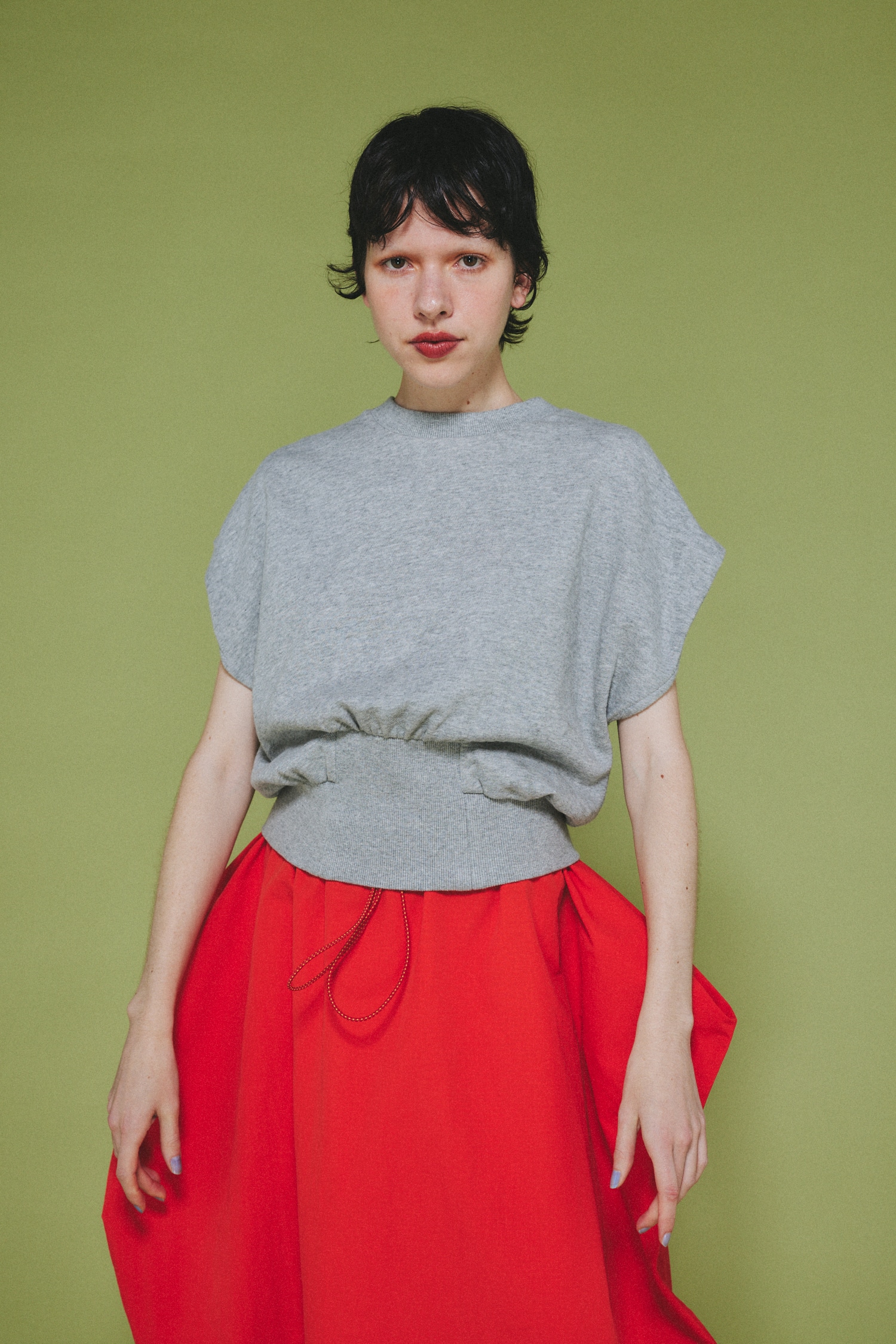 Box cut vest GRY FREE