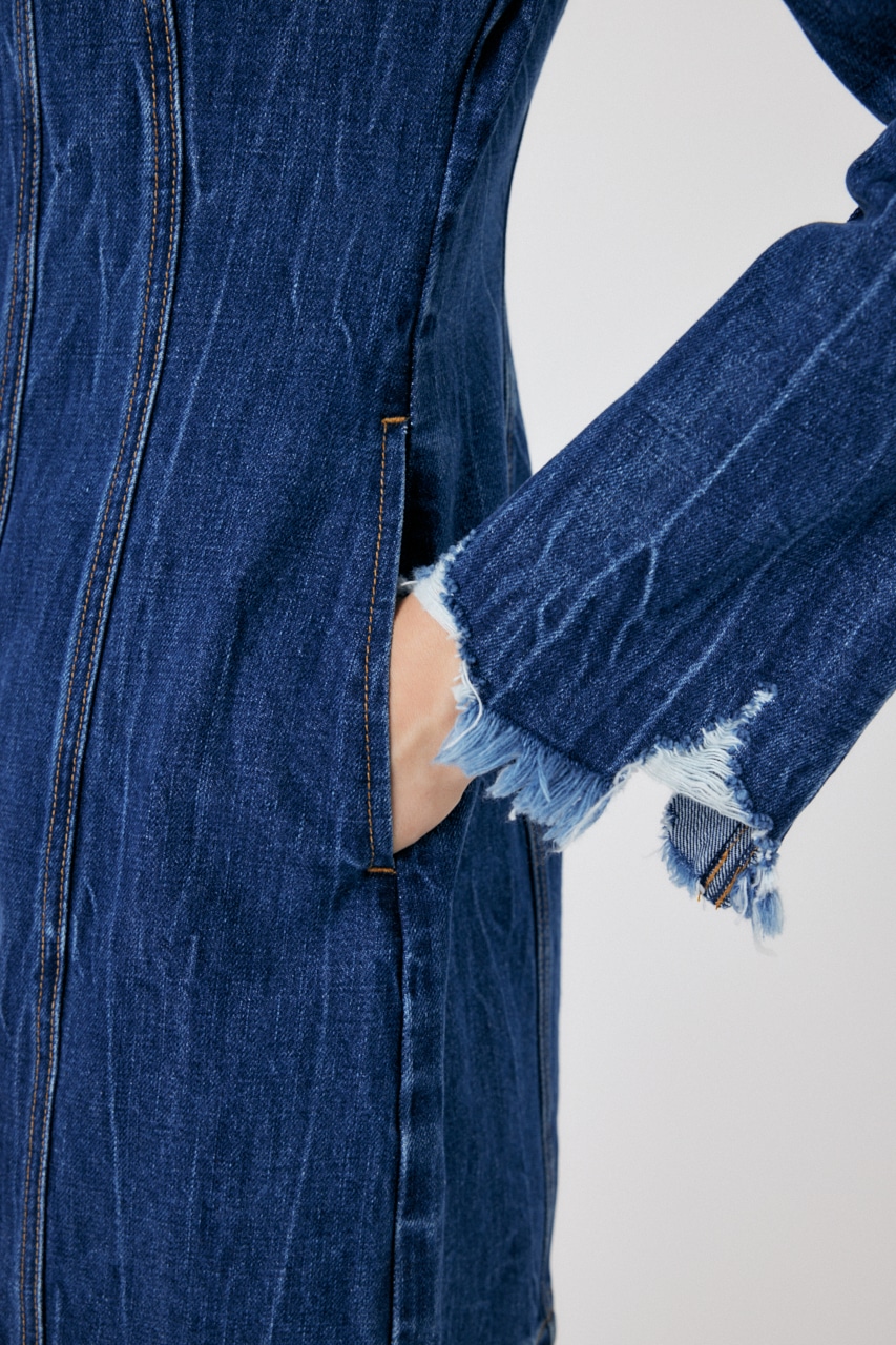 MOUSSY | SCOOP NECK DENIM ミニドレス (ワンピース(ミニ・ミディアム  