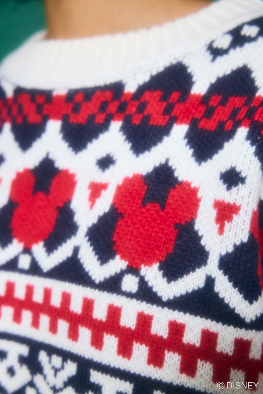 未使用級☆完売商品‼︎Moussy オズワルドニット ディズニーシリーズ Disney SERIES CREATED by MUS | MD JAQUARD ニットトップス